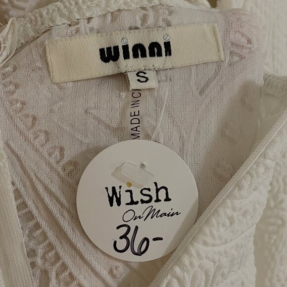 Winni White Sleeveless Halter Mini Dress Lace Up Back - Picture 2 of 3